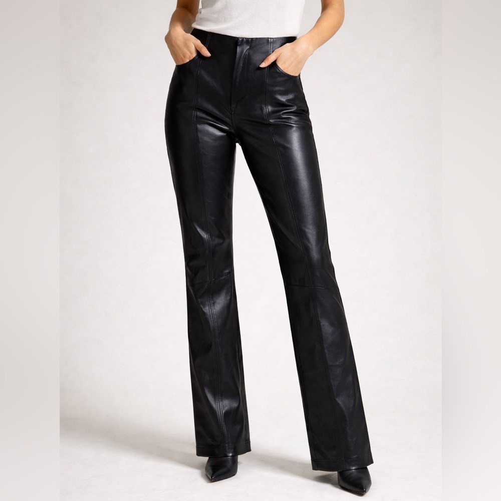 Vintage Nine West Genuine Leather Flare Pants